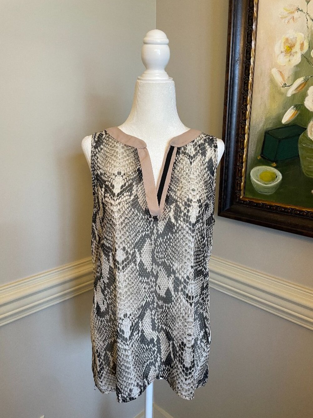 Karlie Snakeskin Print Sleeveless Top Size S